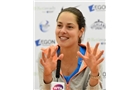 BIRMINGHAM, ENGLAND - JUNE 15:  Ana Ivanovic of Serbia answers questions from the media at a press conference following her victory in the Singles Final during Day Seven of the Aegon Classic at Edgbaston Priory Club on June 15, 2014 in Birmingham, England.  (Photo by Tom Dulat/Getty Images)